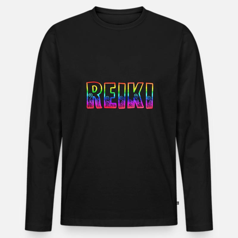reiki rs regenbogen - Männer Premium Bio Langarmshirt - Schwarz