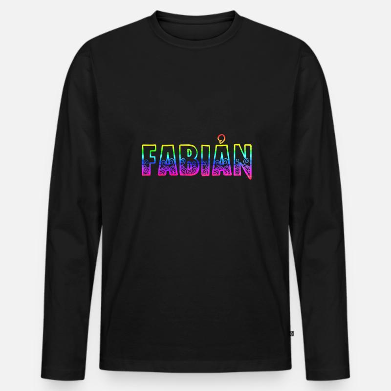 fabian rs regenbogen - Männer Premium Bio Langarmshirt - Schwarz