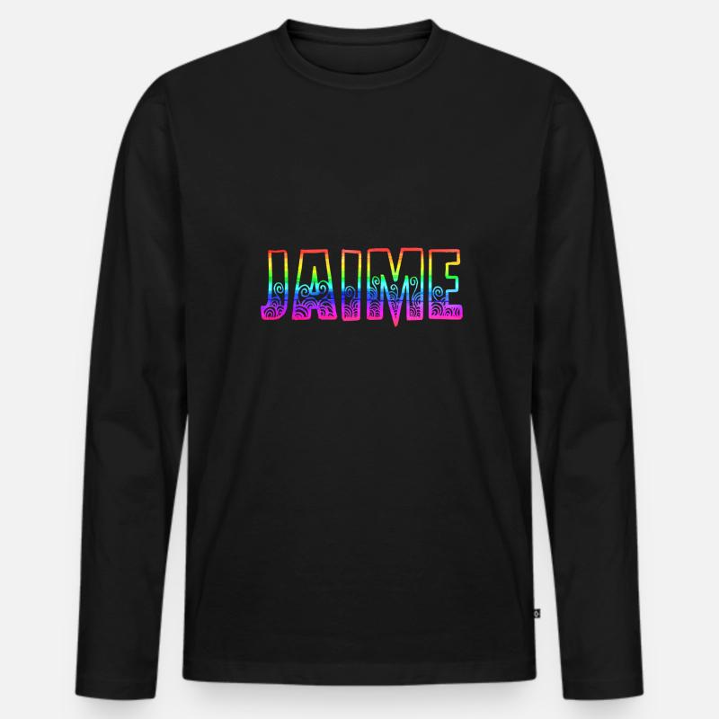jaime rs regenbogen - Männer Premium Bio Langarmshirt - Schwarz