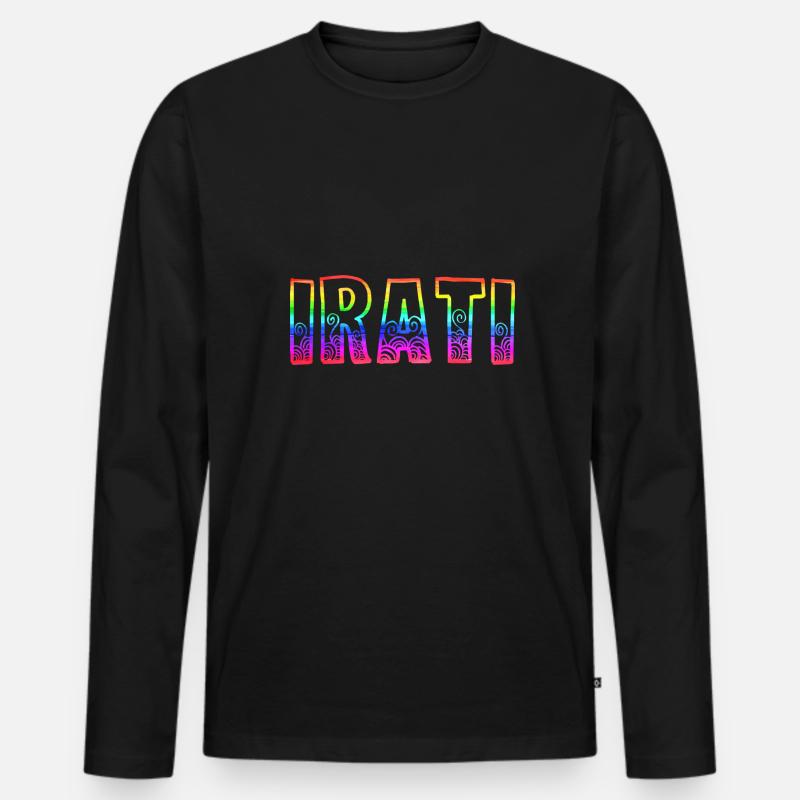 irati rs regenbogen - Männer Premium Bio Langarmshirt - Schwarz