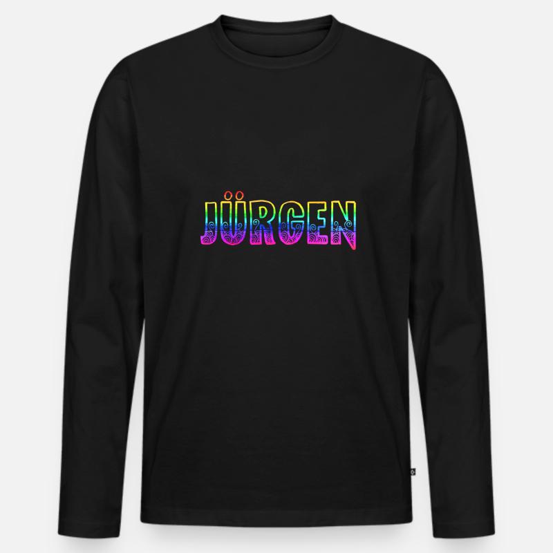 jürgen rs regenbogen - Männer Premium Bio Langarmshirt - Schwarz