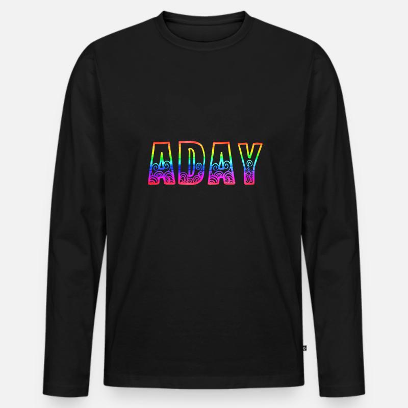 aday rs regenbogen - Männer Premium Bio Langarmshirt - Schwarz