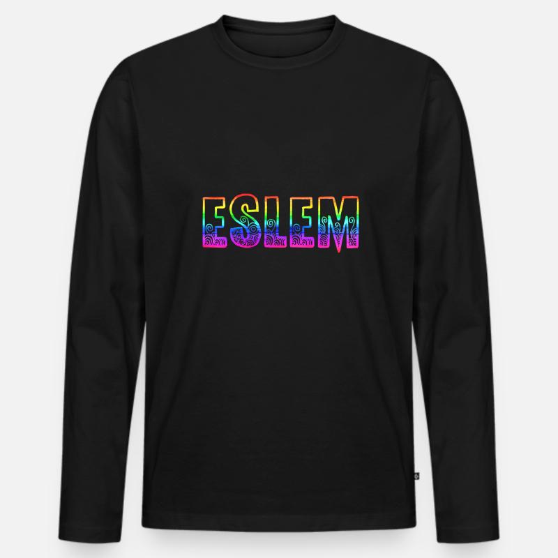 eslem rs regenbogen - Männer Premium Bio Langarmshirt - Schwarz