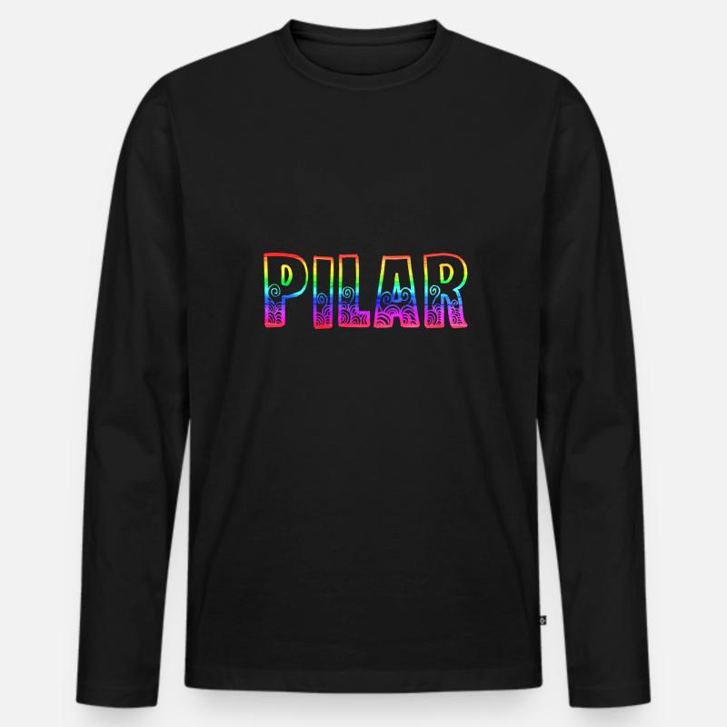 pilar rs regenbogen - Männer Premium Bio Langarmshirt - Schwarz
