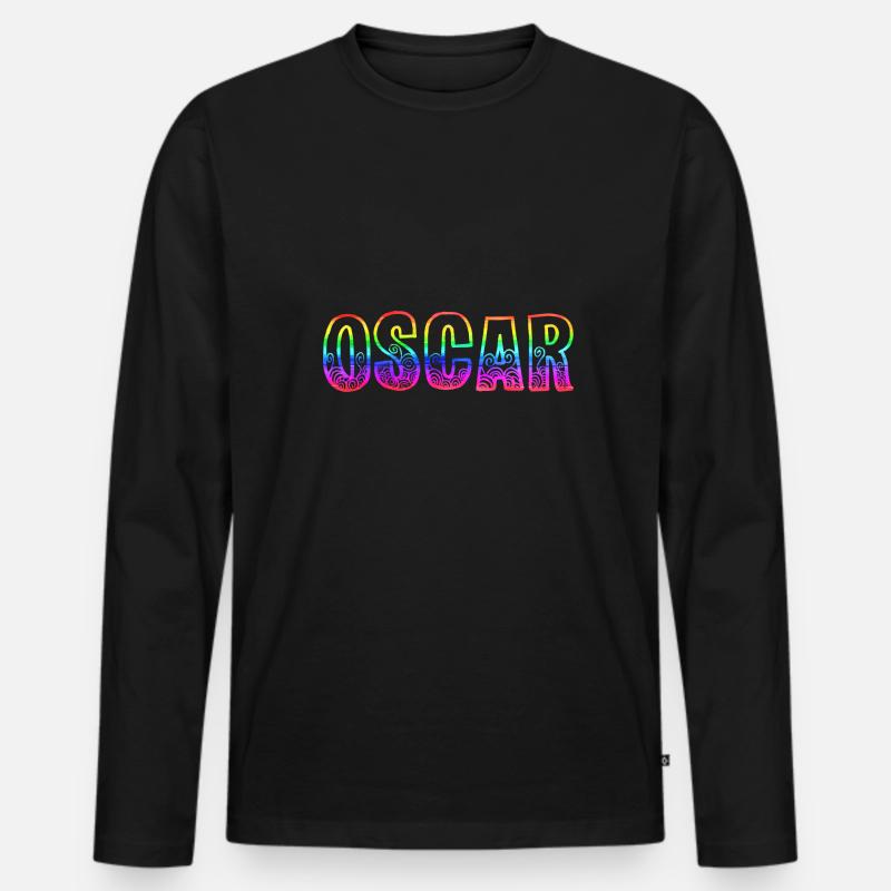 oscar rs regenbogen - Männer Premium Bio Langarmshirt - Schwarz