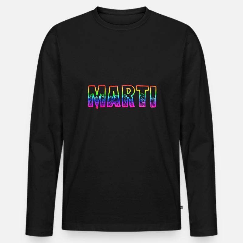 marti rs regenbogen - Männer Premium Bio Langarmshirt - Schwarz