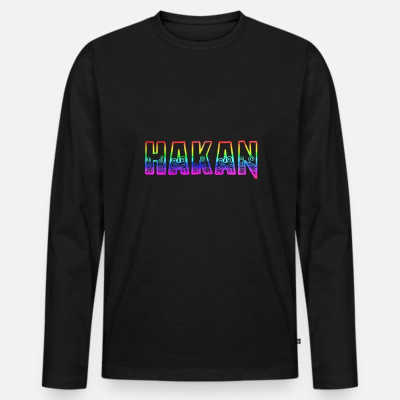 hakan rs regenbogen - Männer Premium Bio Langarmshirt - Schwarz