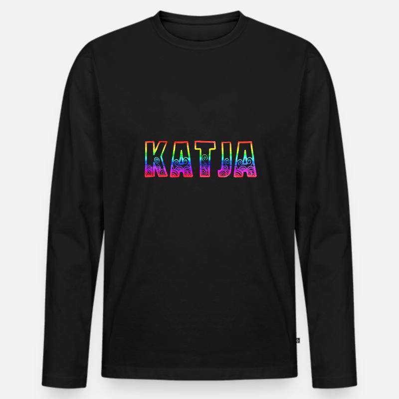katja rs regenbogen - Männer Premium Bio Langarmshirt - Schwarz