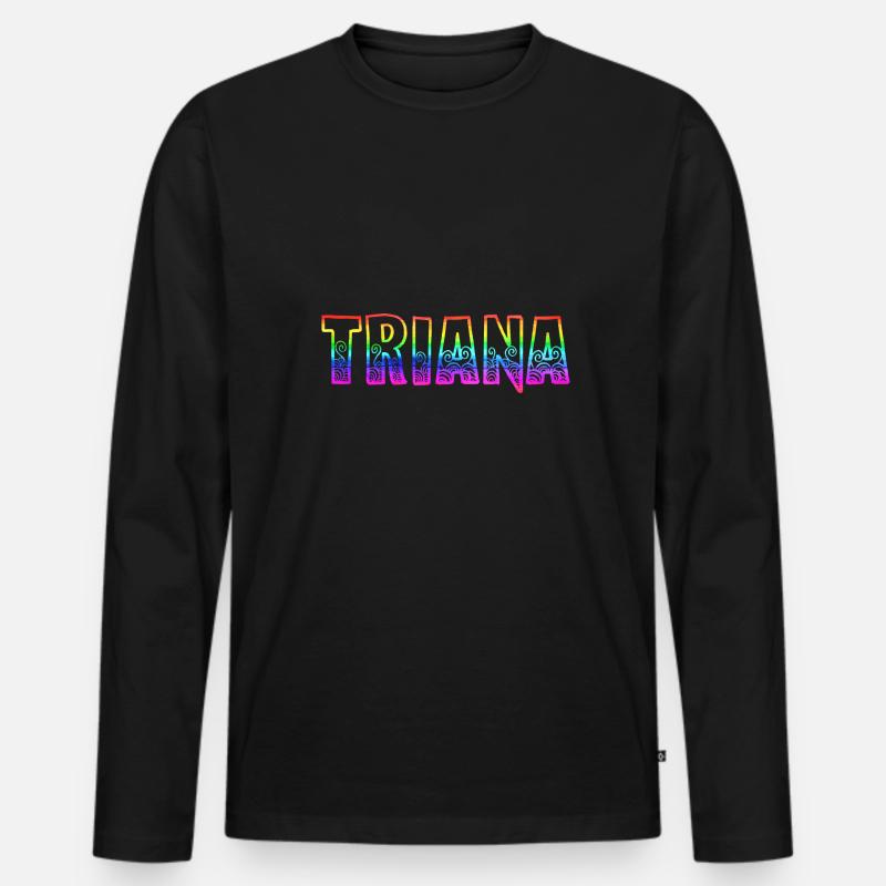 triana rs regenbogen - Männer Premium Bio Langarmshirt - Schwarz