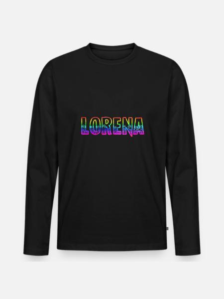 lorena rs arc-en-ciel - T-shirt manches longues Premium bio Homme - noir