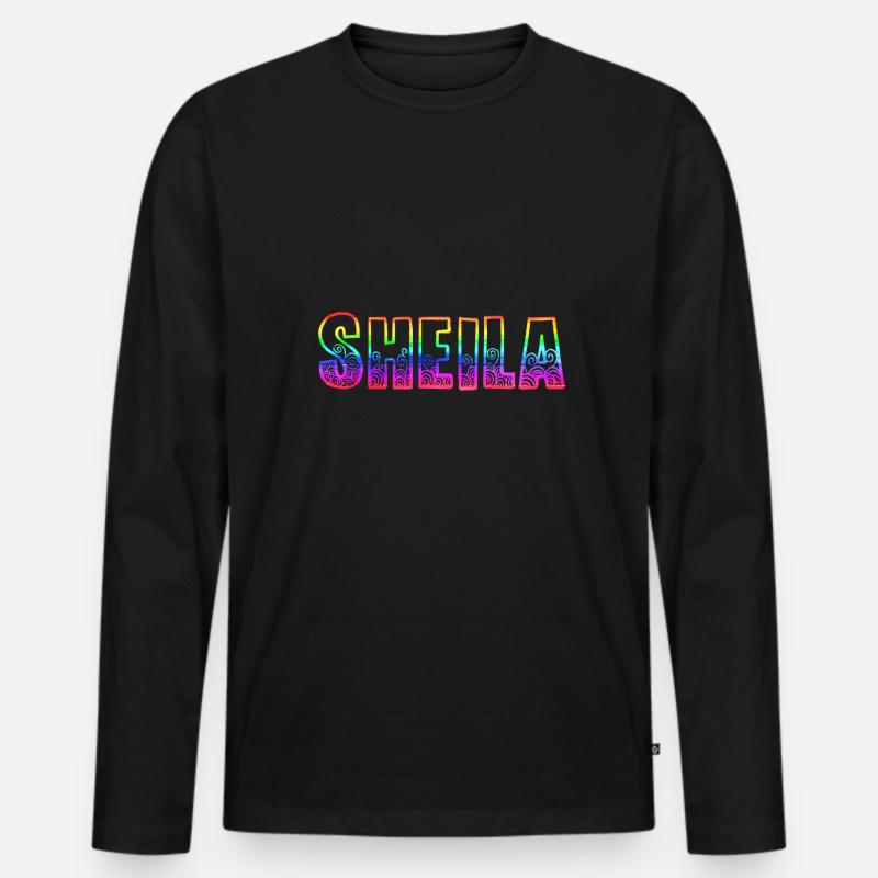 sheila rs regenbogen - Männer Premium Bio Langarmshirt - Schwarz