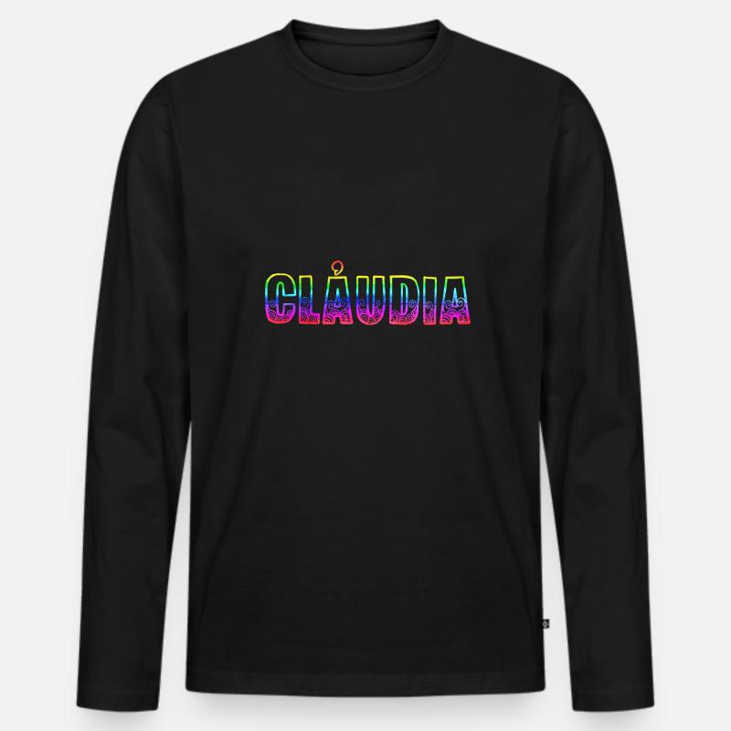 claudia rs regenbogen - Männer Premium Bio Langarmshirt - Schwarz