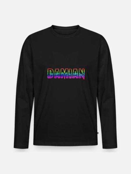 damian rs rainbow - Men's Premium Organic Long Sleeve Shirt - black