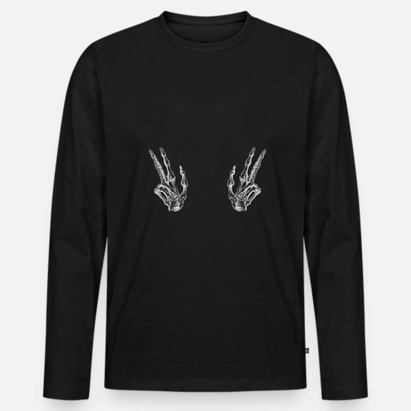 Skeleton hand Viktory - Men's Premium Organic Long Sleeve Shirt - black