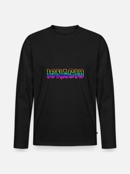 Ignacio RS Rainbow - Men's Premium Organic Long Sleeve Shirt - black