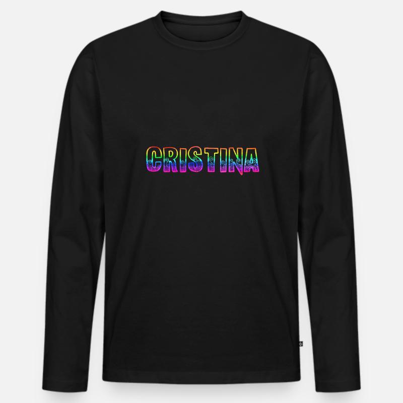 cristina rs regenbogen - Männer Premium Bio Langarmshirt - Schwarz