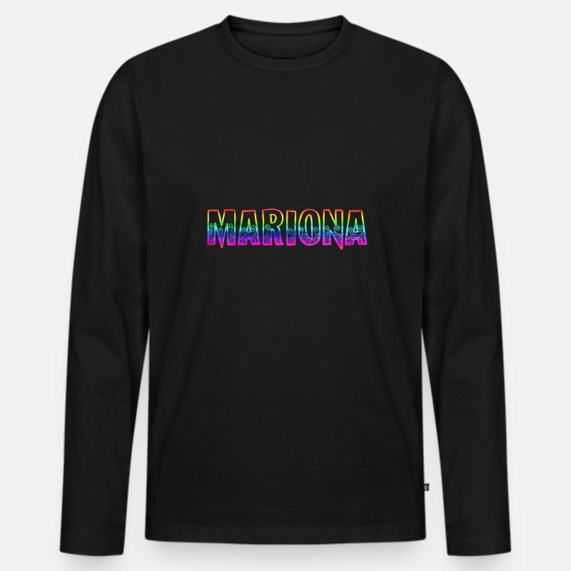 mariona rs regenbogen - Männer Premium Bio Langarmshirt - Schwarz