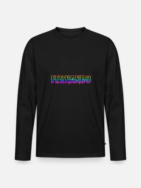 fernando rs regenbogen - Männer Premium Bio Langarmshirt - Schwarz
