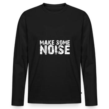 Make some Noise | Make Noise | Bruit - T-shirt manches longues Premium bio Homme - noir - Devant - Nico (187cm)