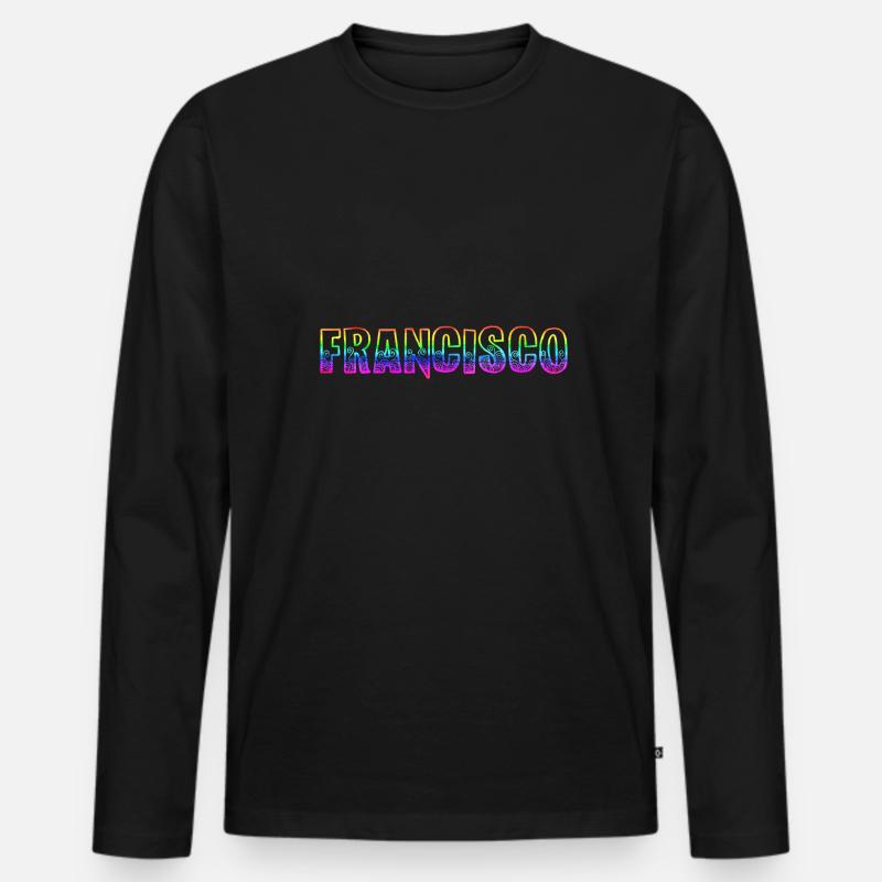 francisco rs regenbogen - Männer Premium Bio Langarmshirt - Schwarz
