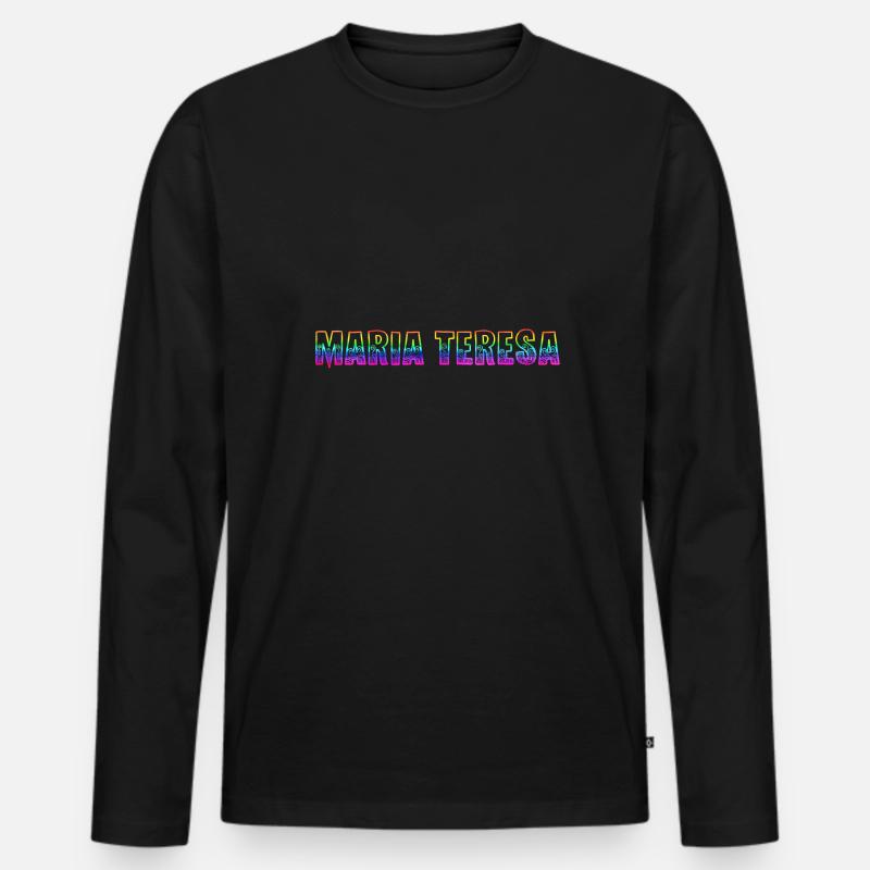 maria teresa rs regenbogen - Männer Premium Bio Langarmshirt - Schwarz