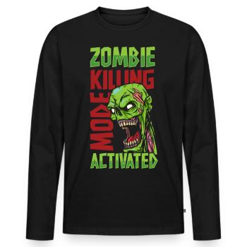 Zombie Zombies Horror - Männer Premium Bio Langarmshirt - Schwarz - Vorne - Nico (187cm)
