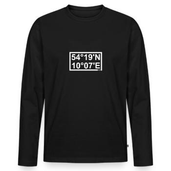 Coordonnées de Kiel - T-shirt manches longues Premium bio Homme - noir - Devant - Nico (187cm)