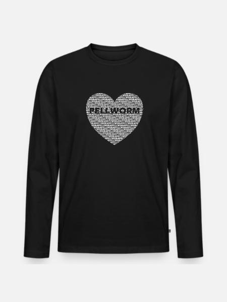 Pellworm Herz - Männer Premium Bio Langarmshirt - Schwarz