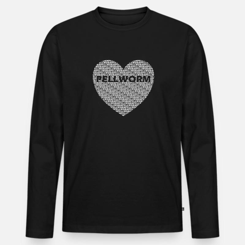 Pellworm Herz - Männer Premium Bio Langarmshirt - Schwarz