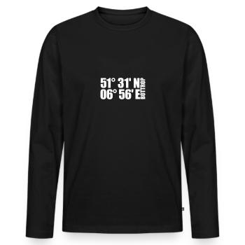 Bottrop Koordinaten - Männer Premium Bio Langarmshirt - Schwarz - Vorne - Nico (187cm)