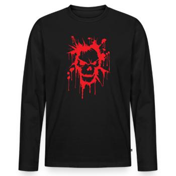 Bloody Skull | Heavy Metal Illustration - Men's Premium Organic Long Sleeve Shirt - black - Front - Nico (187cm)