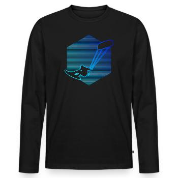 Kitesurf Kitesurf Kitesurf Kitesurfer Hommes - T-shirt manches longues Premium bio Homme - noir - Devant - Nico (187cm)