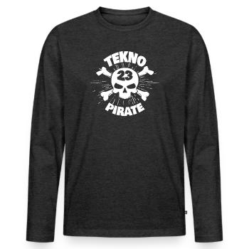 Tekno Pirate 23 - T-shirt manches longues Premium bio Homme - anthracite chiné - Devant - Nico (187cm)