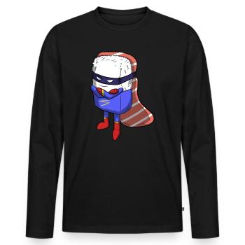 Super Sushi Nigiri Maki Cuisine japonaise - T-shirt manches longues Premium bio Homme - noir - Devant - Nico (187cm)