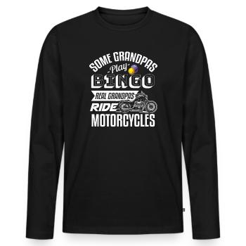 Männer einige Opas spielen Bingo Echte Opas Fahrt - Männer Premium Bio Langarmshirt - Schwarz - Vorne - Nico (187cm)