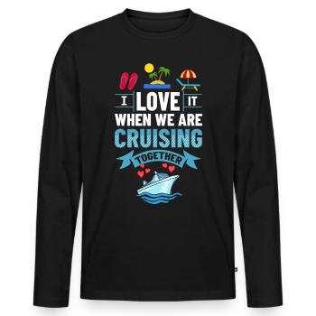 Cruise Ship Cruise Cruise Cruise - Men's Premium Organic Long Sleeve Shirt - black - Front - Nico (187cm)