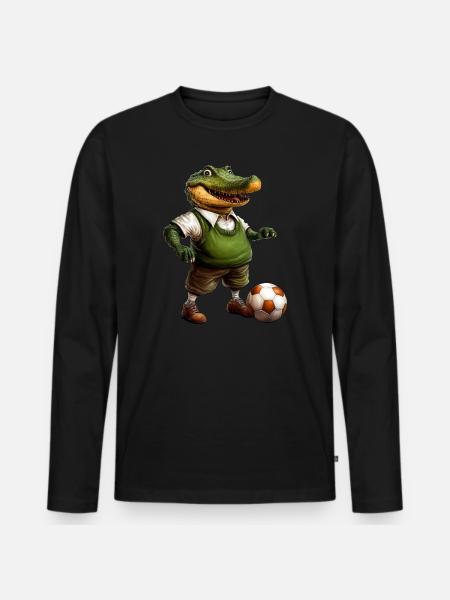 Soccer Crocodiles - Men's Premium Organic Long Sleeve Shirt - black