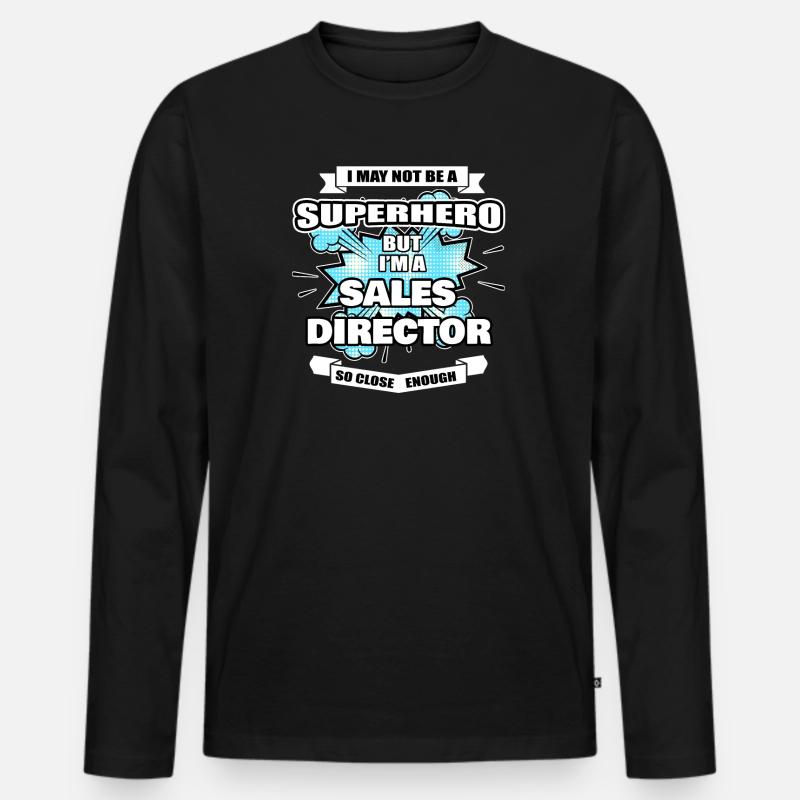 Verkaufsleiter Geschenk Superheld Verkaufsleiter - Männer Premium Bio Langarmshirt - Schwarz