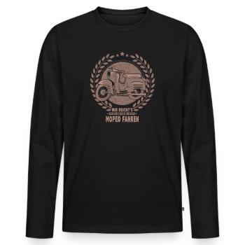 Ostalgie Schwalbe Simson Suhl DDR Moped - Männer Premium Bio Langarmshirt - Schwarz - Vorne - Nico (187cm)