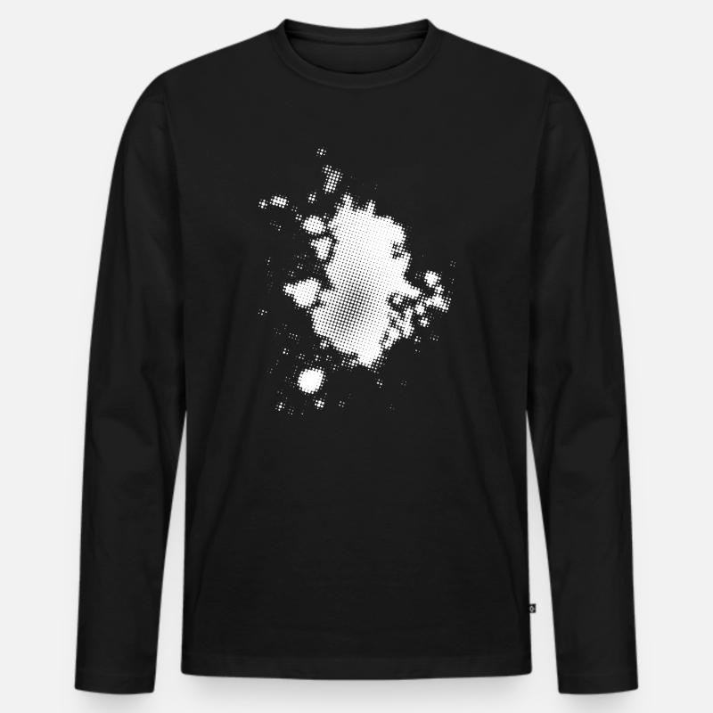 Flash, Punktehintergrund asymmetrisch | rasterized - Männer Premium Bio Langarmshirt - Schwarz