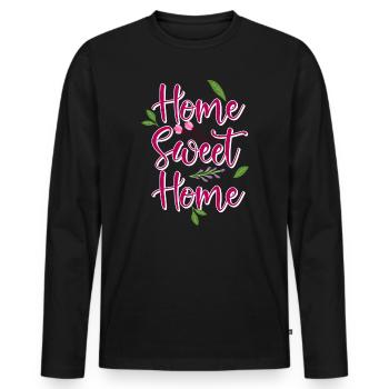 home - Men's Premium Organic Long Sleeve Shirt - black - Front - Nico (187cm)