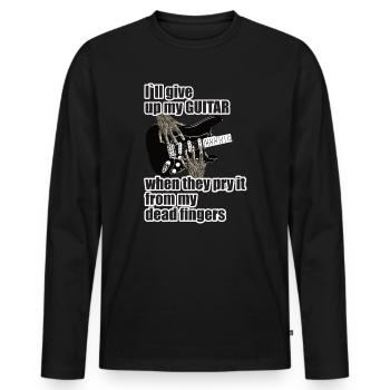 I´ll give up my guitar ..... - Männer Premium Bio Langarmshirt - Schwarz - Vorne - Nico (187cm)