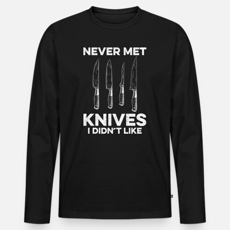 Knife Making Messermacher Design - Männer Premium Bio Langarmshirt - Schwarz