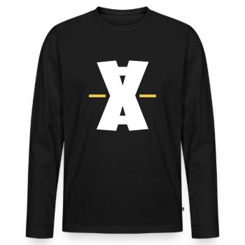 Double X dash digital art - Men's Premium Organic Long Sleeve Shirt - black - Front - Nico (187cm)