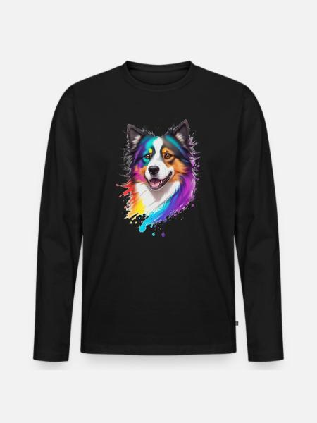 Collie - Men's Premium Organic Long Sleeve Shirt - black