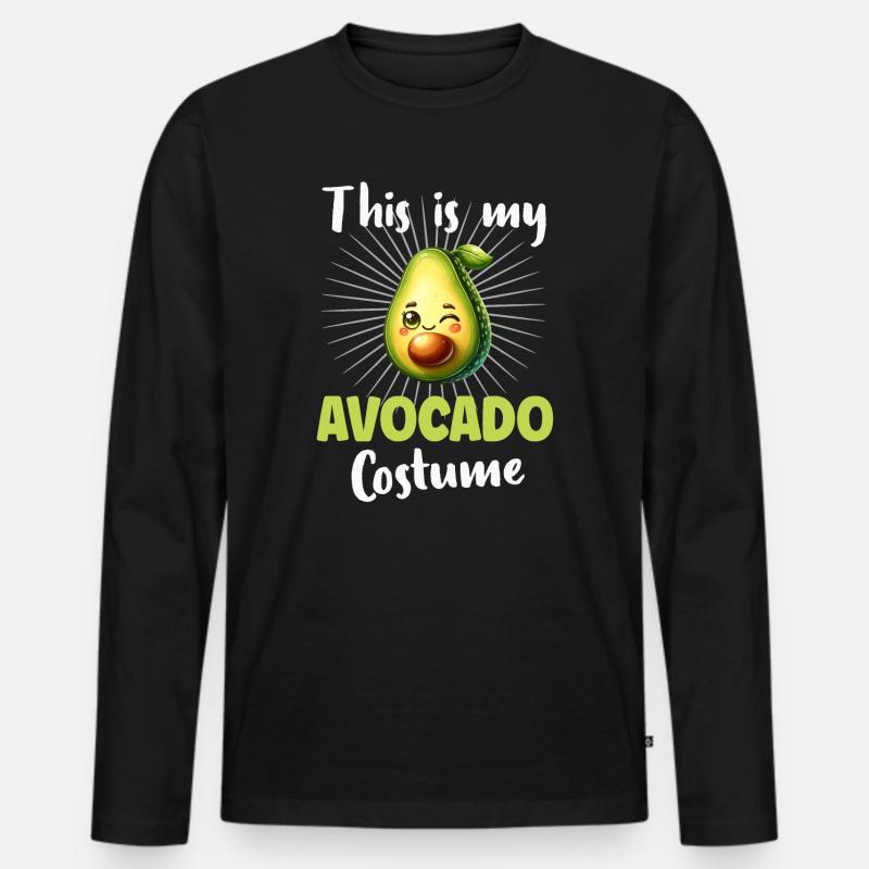 Avocado - Männer Premium Bio Langarmshirt - Schwarz