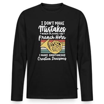Waldhorn Hornist - Männer Premium Bio Langarmshirt - Schwarz - Vorne - Nico (187cm)