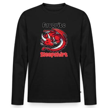 Favorite nightgown dragon motif - Men's Premium Organic Long Sleeve Shirt - black - Front - Nico (187cm)