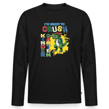I'm ready to rock kindergarten - Men's Premium Organic Long Sleeve Shirt - black - Front - Nico (187cm)