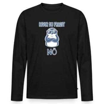 Before you ask no Funny Penguin - Men's Premium Organic Long Sleeve Shirt - black - Front - Nico (187cm)
